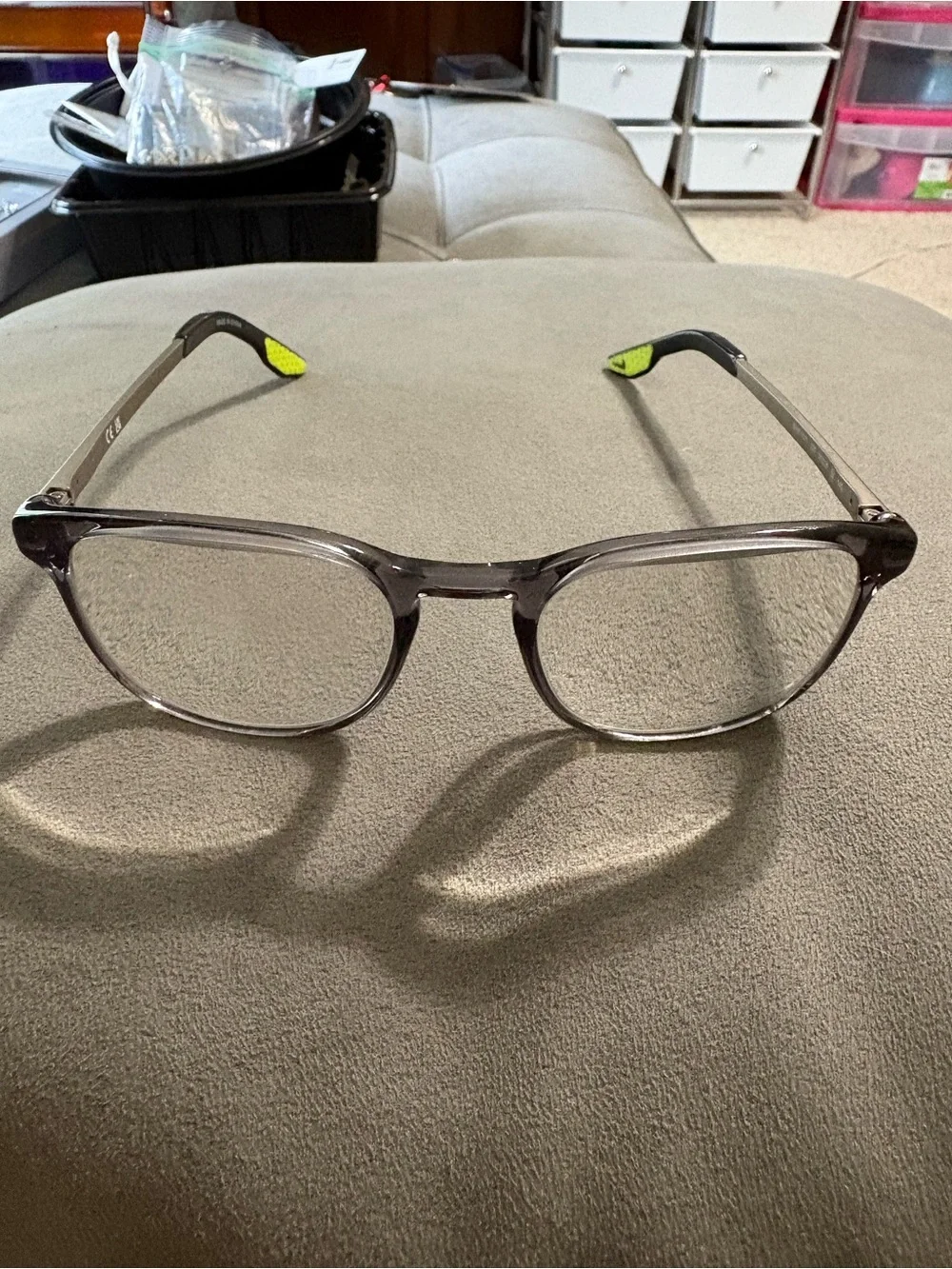 Nike Eyeglasses Frames Only, NIKE 7171 027 51-20-145 Gray Translucent Lime Green